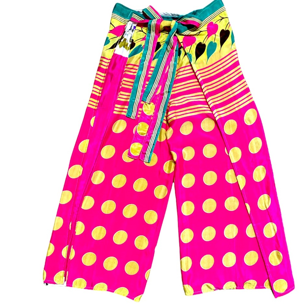 Weber Silk Wrap Wide Leg Harem Pants OS Fits Most